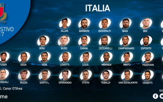 I 31 dell'Italia del rugby per il tour estivo 2017